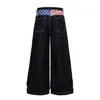 Pantalones vaqueros de pierna ancha de color original estilo cyberpunk para hombre y mujer, sueltos y versátiles, corte limpio, pantalones largos de alta gama