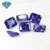 Huagang Gems Cabujón Rectangular de Lados Cortos con un Solo Agujero en el Centro, Circonita de Tanzanita Piedra Suelta, Gema Sintética Octagonal Pequeña