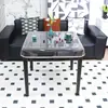 Capa de Couro Transparente Quadrada Impermeável e à Prova de Óleo Toalha de Mesa Resistente a Altas Temperaturas Acessível Luxo Cobertura para Mesa de Fogo Retangular Borda Suspensa Canto