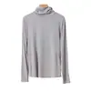Camisa Básica Feminina Yu Zhaolin de Gola Alta Turtleneck, Manga Longa, Estilosa, Corte Justo, Top Quente para Outono e Inverno