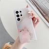 Funda para Samsung S25 Ultra con diseño de mármol bronceado, galvanizada, doble capa, A54, con borde cruzado