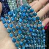 Cuentas sueltas de apatita con corte de diamante, productos semiacabados, venta al por mayor, accesorios de joyería hechos a mano.