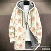 Elementos Navideños Transfronterizos a Todo Color Cardigan con Cremallera Holgado con Capucha para Hombre Ropa de Algodón DIY por Imagen