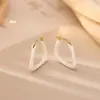 Aretes Clásicos Cuadrados Geométricos con Goteo de Aceite, Simples y de Moda, de Alta Gama y Versátiles, Aretes Elegantes para Mujer, Aretes Frescos y Dulces