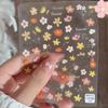Manicure Nova Primavera Colorida Pequena Flor Silvestre Manicure Adesivos em Alto Relevo Pintura a Óleo Romântica Adesivos de Unha Frescos Simples Fofos