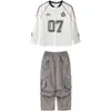 Conjunto Infantil Moderno de Street Dance Calças Cargo para Meninos Estilo Hip-Hop de Rua Elegante Moderno Marca Roupa de Performance