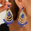 Pendientes de Cristal con Tachuelas Estilo Palacio Retro, Elegantes Pendientes de Aleación en Forma de Gota de Agua, Accesorios de Moda y Joyería para Mujer