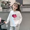 Nuevo Top Infantil Súper Lindo 2026, Hermosa Camiseta Básica, Estampado de Dibujos Animados de Primavera, Algodón Puro, Manga Larga para Niñas