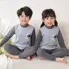 Pijamas para niños Algodón puro Ropa de otoño y conjunto de pantalones Ropa interior térmica para bebés y niñas Capa base para niños pequeños Suéter de algodón