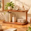 Estante de Almacenamiento de Escritorio de Doble Capa de Madera Estante de Almacenamiento para Tazas Soporte para Tazas de Mesa de Comedor Encimera de Cocina Soporte para Tazas de Agua Tazas de Café Juego de Té