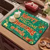Mantel individual navideño de tierra de diatomeas absorbente secado rápido para cafetera encimera de cocina tapete de drenaje mesa de comedor tapete aislante de calor