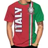 Camiseta Bandera de Italia Emblema Nacional Italiano Impresión 3D Ropa Urbana Hombres Mujeres Camiseta Oversize de Manga Corta