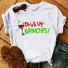 Monstro de pelo verde Padrão engraçado de Natal do Verde impressão de camiseta de comércio exterior impressão de manga curta manga curta solta
