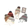 Chapéu de Lã Tricotado de Inverno Happy Campus com Proteção para Orelhas, Quente e à Prova de Vento, 54-56cm