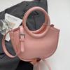 Moda 2025 Nuevo Diseño Casual Cuero Encerado al Aceite Bolso Cubo Portátil Simple Combinable Color Sólido Elegante Bandolera Bolso de Mujer