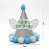 Chapéu de Aniversário Infantil Adulto Ponto de Laser Refletivo Boné Pontudo Chapéu Pontudo de Festa Chapéu de Coroa Chapéu de Bola Mao