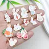Pendente de Coelho Branco Pingando Óleo Branco Cenoura Pingente de Liga Chaveiro DIY Pulseira Colar Acessórios de Joias