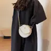 Bolso de Cadena Estilo Coreano Estilo Fresco para Mujer 2023 Nuevo Verano Celebridad de Internet Bolso Redondo Pequeño Versátil Elegante Casual Bolso Cruzado