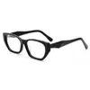 Gafas de Montura Estilo Miu de Moda Venta Caliente de Comercio Exterior Acetato Sin Graduación Ojo de Gato Montura Negra Gafas con Filtro de Luz Azul para Mujer