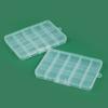 Caixa de Plástico Transparente PP Fixa 15 Grades 17mm Caixa de Armazenamento de Miçangas, Chips de Unhas, Ferramentas de Hardware, Joias, Equipamento de Pesca