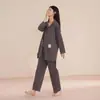 Pijama de Algodón Puro para Mujer, Pantalones de Manga Larga para Primavera y Otoño, Cárdigan Sexy, Encaje, Talla Grande, Nuevo Estilo 2026, Ropa de Casa, Conjunto para Primavera y Otoño