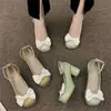 Sandalias Baotou para Mujer 2025 Verano Nuevo Ins Versátil Retro Hebilla Tacón Grueso Antideslizantes Zapatos Mary Jane Modernos