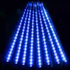Cadena de Luces LED Lluvia de Meteoros Transfronteriza Impermeable para Exteriores Iluminación de Proyecto para Calles Navideñas Decoración Colgante para Árboles Luces de Agua Corriente