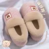 Chinelos de Algodão à Prova de Vento Desenho Animado Feminino 2026 Novo Outono Inverno Internos Casa Antiderrapante Pelúcia Quente Sapatos de Algodão para Mulheres