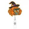 Halloween Postre Fantasma Calavera Acrílico Portapase de Insignia Retráctil Portapase de Insignia de Enfermera Giratorio Regalo