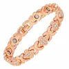 Pulsera Magnética Popular Redonda de Diamantes Completos Transfronteriza Moda Europea y Americana Cierre de una Sola Fila Pulsera Magnética Antiestática para Mujer en Stock