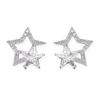 E560 simples zircão cinco pontas estrela brincos elegante all-match S925 prata brincos de agulha Yiwu lote de joias