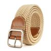 Cinto de Lona Feminino com Fivela Quadrada Popular, Sem Furos, Masculino Casual, Elástico, Fivela de Pino Elástico, Atacado
