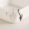 Pendientes Frescos Redondos de Vértebras de Plata S925 Personalidad Hombres y Mujeres Anillo de Oreja Elegante Coreano Pendientes de Pareja de Moda Hip Hop