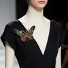 Broche Criativo Fofo Novo Estilo Europeu e Americano Transfronteiriço com Design de Borboleta, Strass, Esmalte e Acabamento de Gotejamento de Óleo, Direto do Fabricante