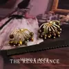 Pendientes Estilo Mid-Century Vintage Estilo Maillard Piedra Ojo de Tigre Geométrica Circonita Estilo Étnico Retro Pendientes de Alta Gama