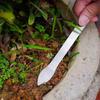 Nuevo cuchillo de prensado de tierra de acero inoxidable de doble cabeza para rastrillado de doble cabeza y herramienta de aflojamiento de tierra para bonsái hecho a mano