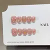 QianfanWink GatinhoPintado à Mão Design Suave Cat-Eye, Adesivos Premium Artesanais para Unhas Wearable, Pontas de Unha Postiça