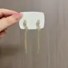 Pendientes Exquisitos de Cadena de Hojas con Borla Totalmente Diamantados Súper Brillantes Estilo Coreano con Diseño Creativo, Pendientes Audaces y Modernos