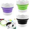 Lavador de Plumas Plegable Cubo Retráctil de Silicona Portátil Pequeño Lavador de Plumas para Niños Cubo Lavador Multifuncional para Plumas de Arte