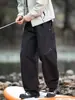 Pantalones de Trabajo Casuales Resistentes al Agua para Hombre, Pantalones Funcionales de Paracaidista para Primavera, Marca de Moda, Corte Holgado Texturizado, Pantalones Largos Curvos