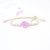 Venta Caliente Directa de Fábrica Transfronteriza Pulsera de Espécimen de Flor Real Flor Seca Pulsera de Cerámica Jingdezhen Tejida a Mano Estilo de Lugar Escénico