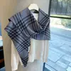 Cachecol Xale Triângulo Xadrez Britânico Feminino Outono Inverno Cachecol Quente de Alta Qualidade Versátil Cardigan de Tricô Externo Aquecedor de Pescoço