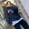 Nueva sudadera con capucha de longitud media para otoño e invierno para mujer, forrada de forro polar, engrosada, corte holgado, chaqueta que cubre la cadera, top popular