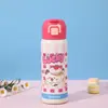 Nueva Taza Termo de Acero Inoxidable 304 de Alto Valor Asa Linda Taza de Agua Portátil Taza con Doble Popote para Beber de Dibujos Animados para Estudiante