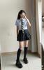 Calcetines estilo JK Corea del Sur calcetines negros para pantorrilla medias calcetines de algodón puerta este lunares pequeños grandes estilo universitario little red book