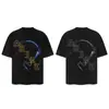 Camiseta vintage holgada de manga corta estilo americano de Saint High Street para hombre, camiseta estampada con logotipo creativo, camiseta urbana
