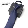8cm Multicolores Modernos Hombres Negocios Vestir Profesional Cremallera Corbata Fácil de Tirar Sin Nudos Perezoso Conveniente Caja de Regalo