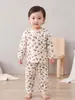 Conjunto de ropa de otoño para niños, conjunto suave de dos piezas de algodón para bebé, ropa interior para bebé de niños y niñas, conjunto de dos piezas térmico para dormir