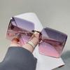 TikTok Elmer Elmer 2024 Nuevo Estilo Gafas de Sol Personalizadas Sin Montura Gafas de Sol para Mujer Cara Grande Adelgazante Gafas de Moda