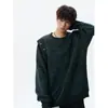 Marca de moda talla de hombre estilo callejero metal otoño talla grande holgado sudadera juvenil estrella cuello redondo remaches